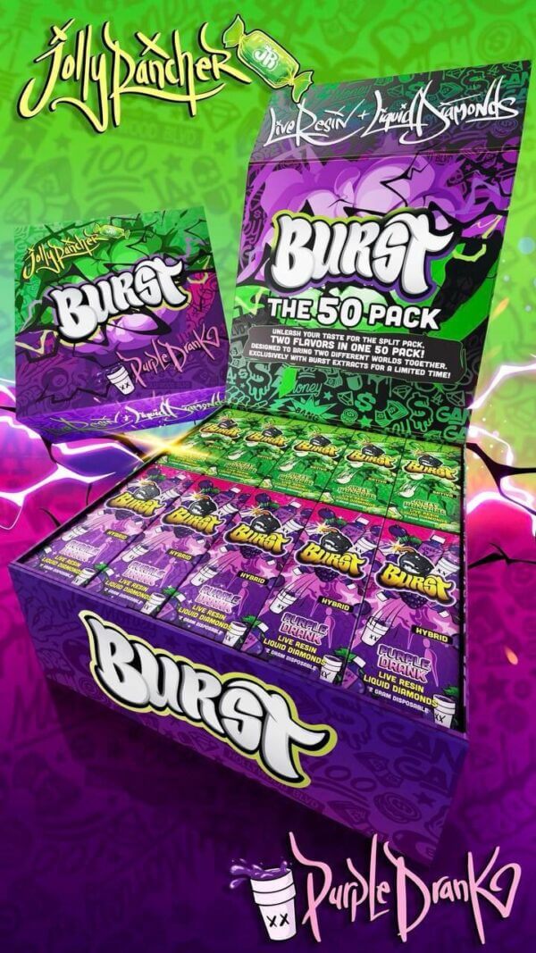 Jolly Rancher x Purple Drank, Burst Master box, burst wholesale, burst box, burst disposable box